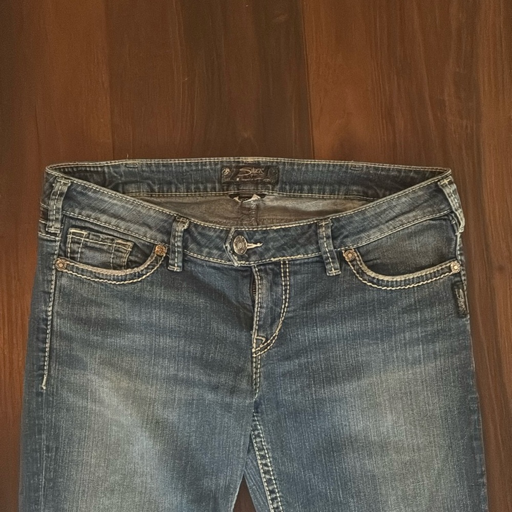 Silver Jeans Tuesday Low Rise Waist Dark Wash Denim Bootcut Jeans Size 33x33